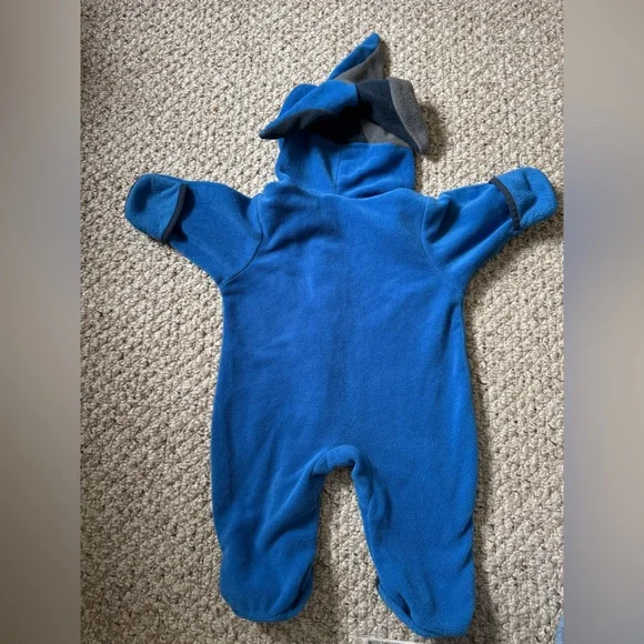 Columbia Baby 6 month Jester hood Blue footie EUC - Picture 6 of 10